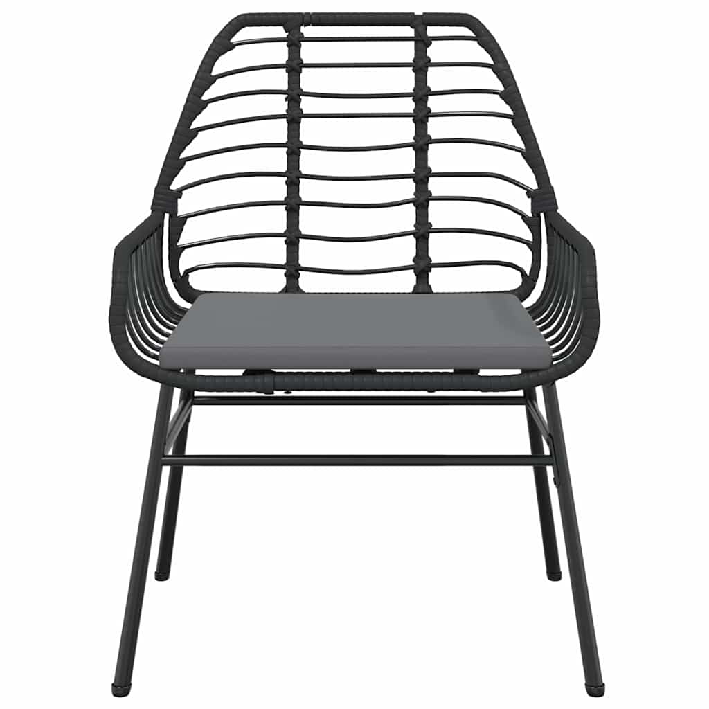 3 dele spisebordssæt til haven m. hynder polyrattan glas sort