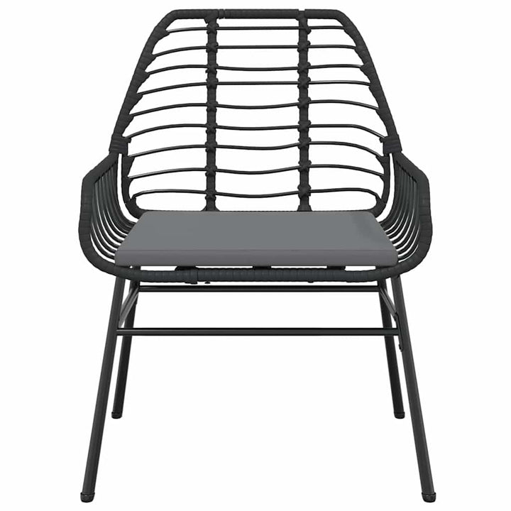 3 dele spisebordssæt til haven m. hynder polyrattan glas sort