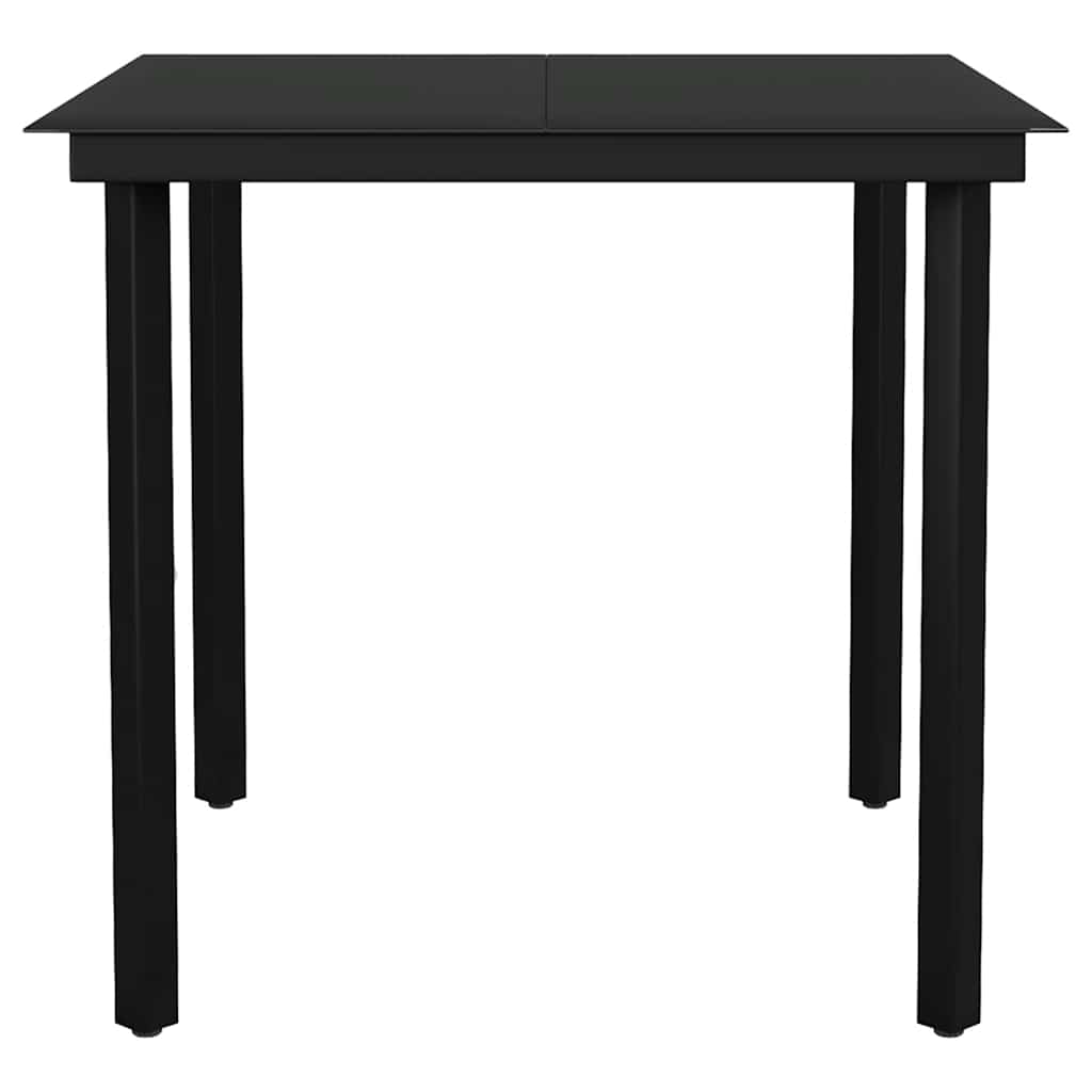 3 dele spisebordssæt til haven m. hynder polyrattan glas sort