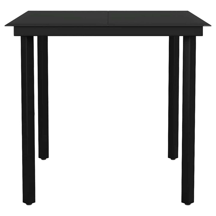 3 dele spisebordssæt til haven m. hynder polyrattan glas sort