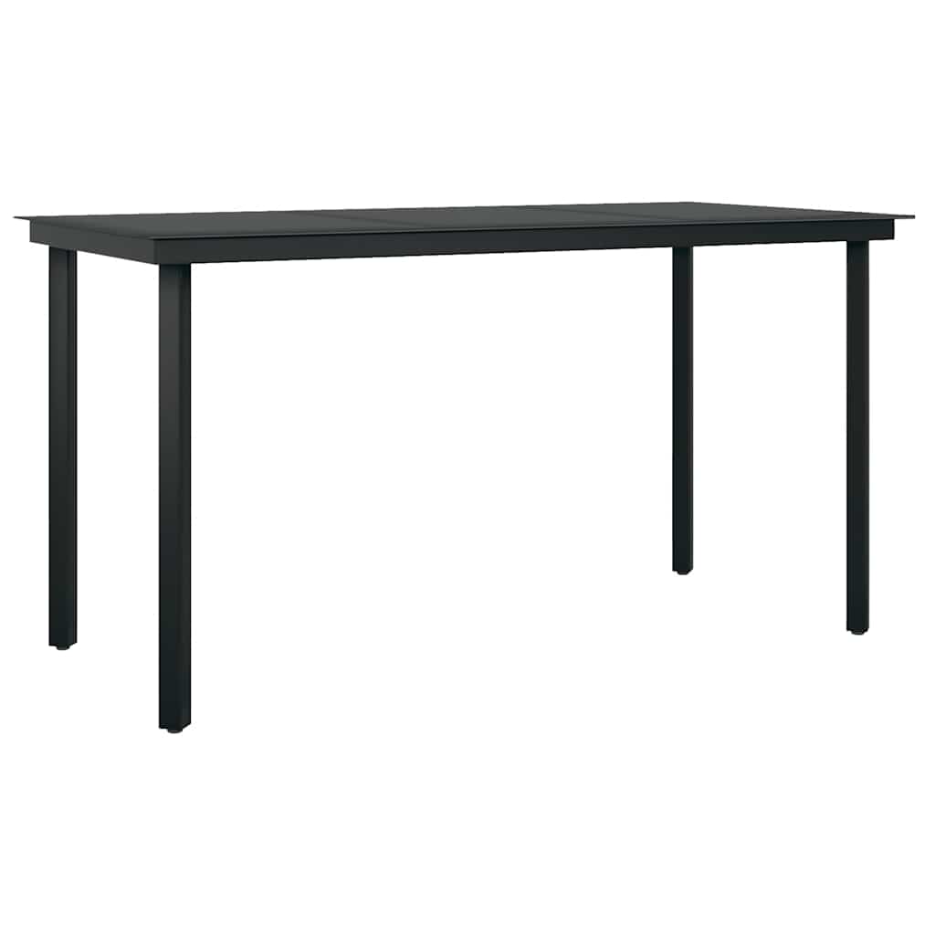 5 dele spisebordssæt til haven m. hynder polyrattan glas sort
