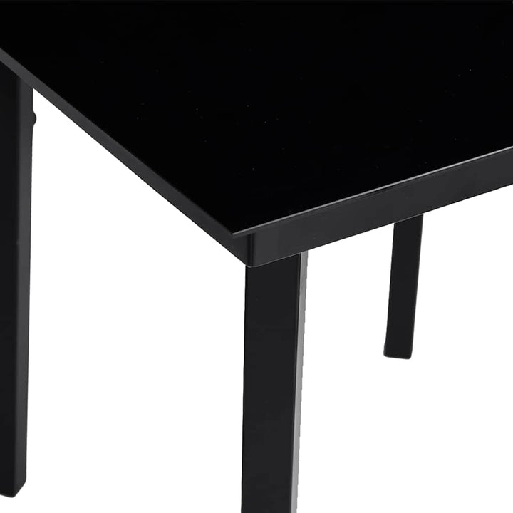 5 dele spisebordssæt til haven m. hynder polyrattan glas sort