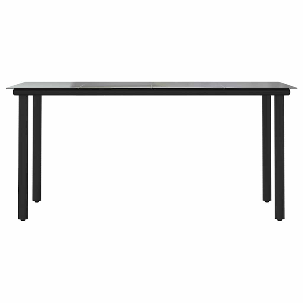 5 dele spisebordssæt til haven m. hynder polyrattan glas sort