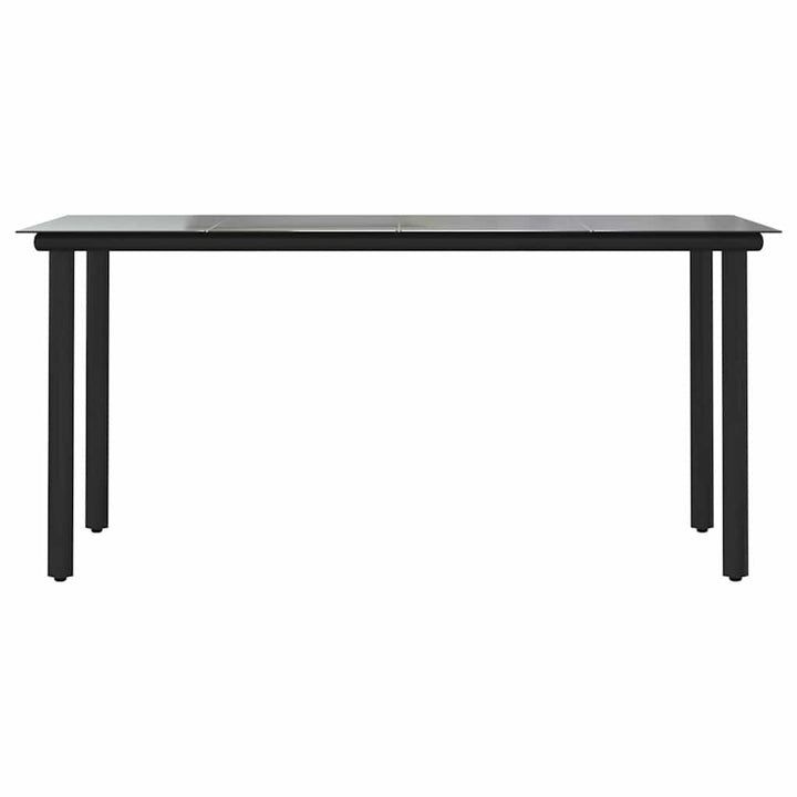 5 dele spisebordssæt til haven m. hynder polyrattan glas sort