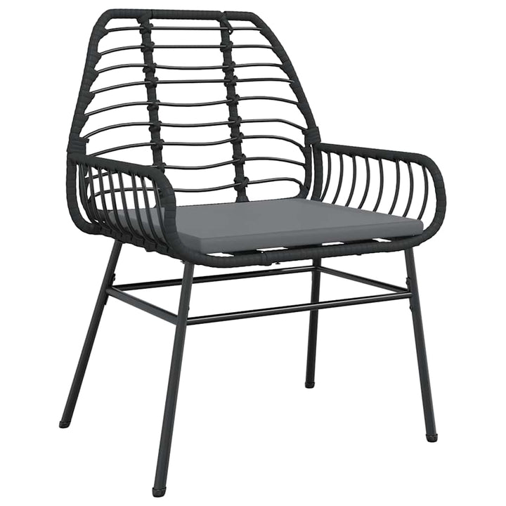 7 dele spisebordssæt til haven m. hynder polyrattan glas sort
