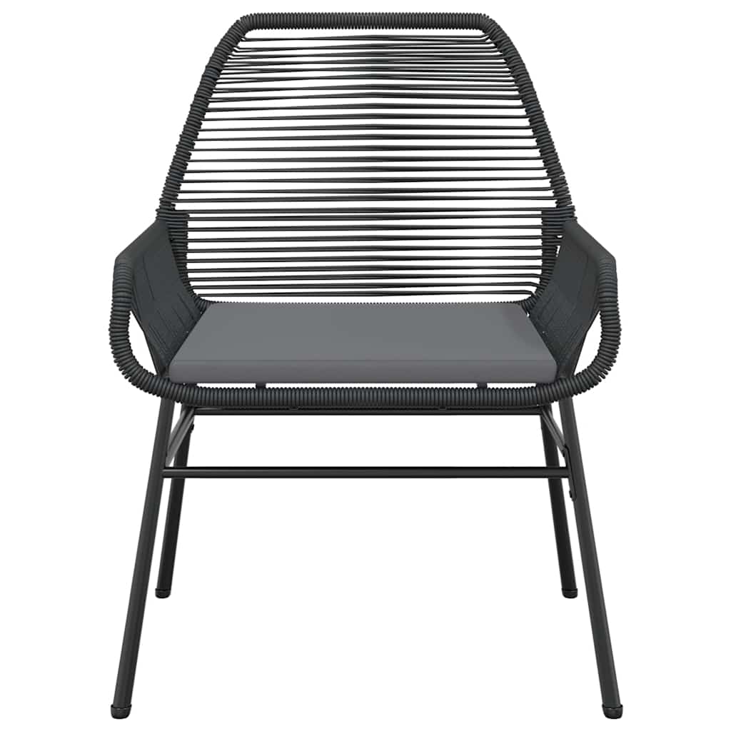 3 dele spisebordssæt til haven m. hynder polyrattan glas sort