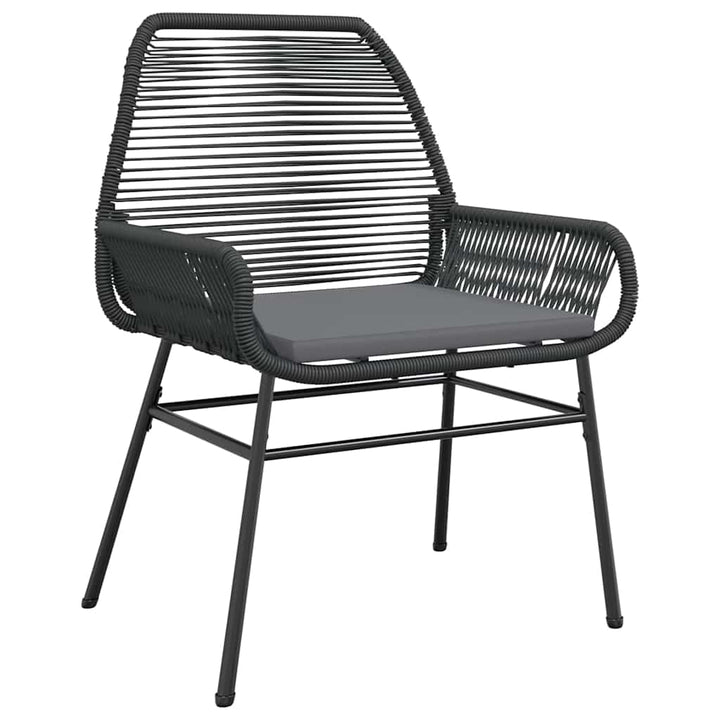 5 dele spisebordssæt til haven m. hynder polyrattan glas sort
