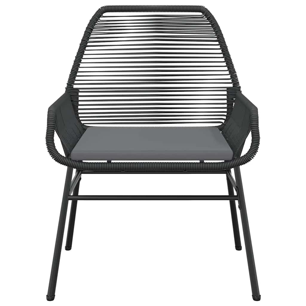 5 dele spisebordssæt til haven m. hynder polyrattan glas sort