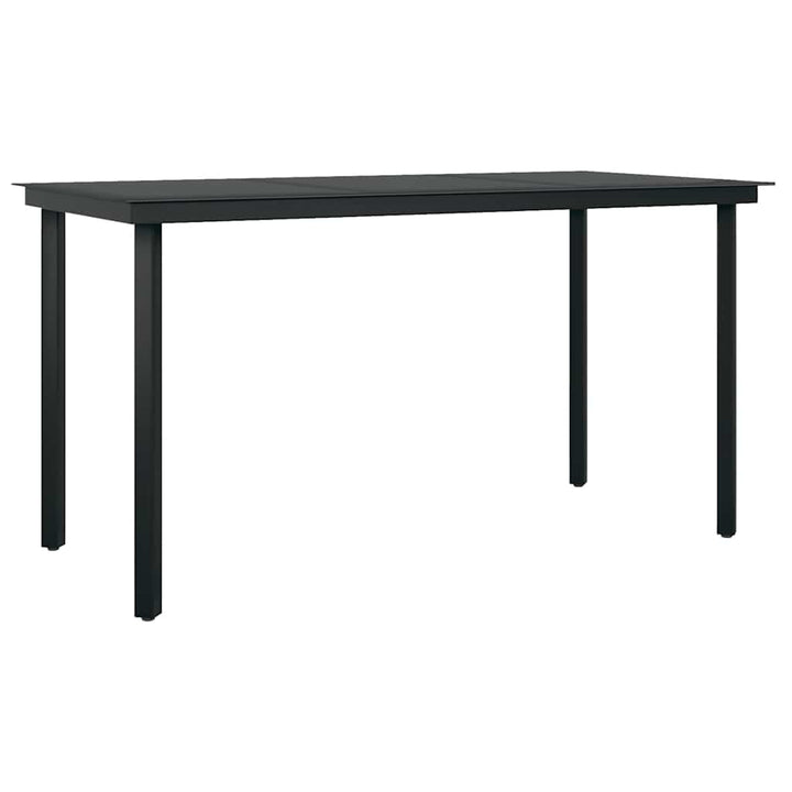 5 dele spisebordssæt til haven m. hynder polyrattan glas sort