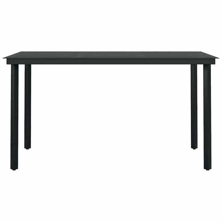 5 dele spisebordssæt til haven m. hynder polyrattan glas sort
