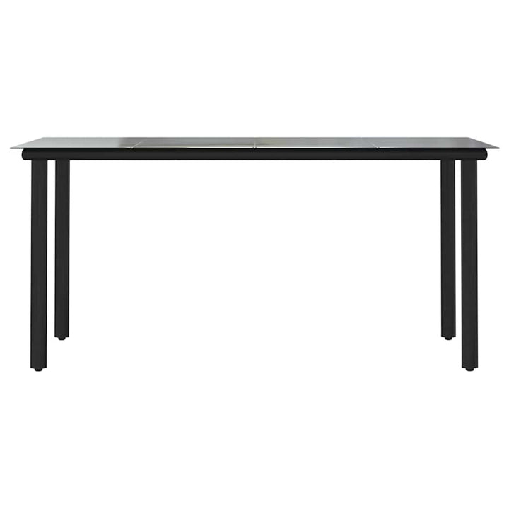 5 dele spisebordssæt til haven m. hynder polyrattan glas sort