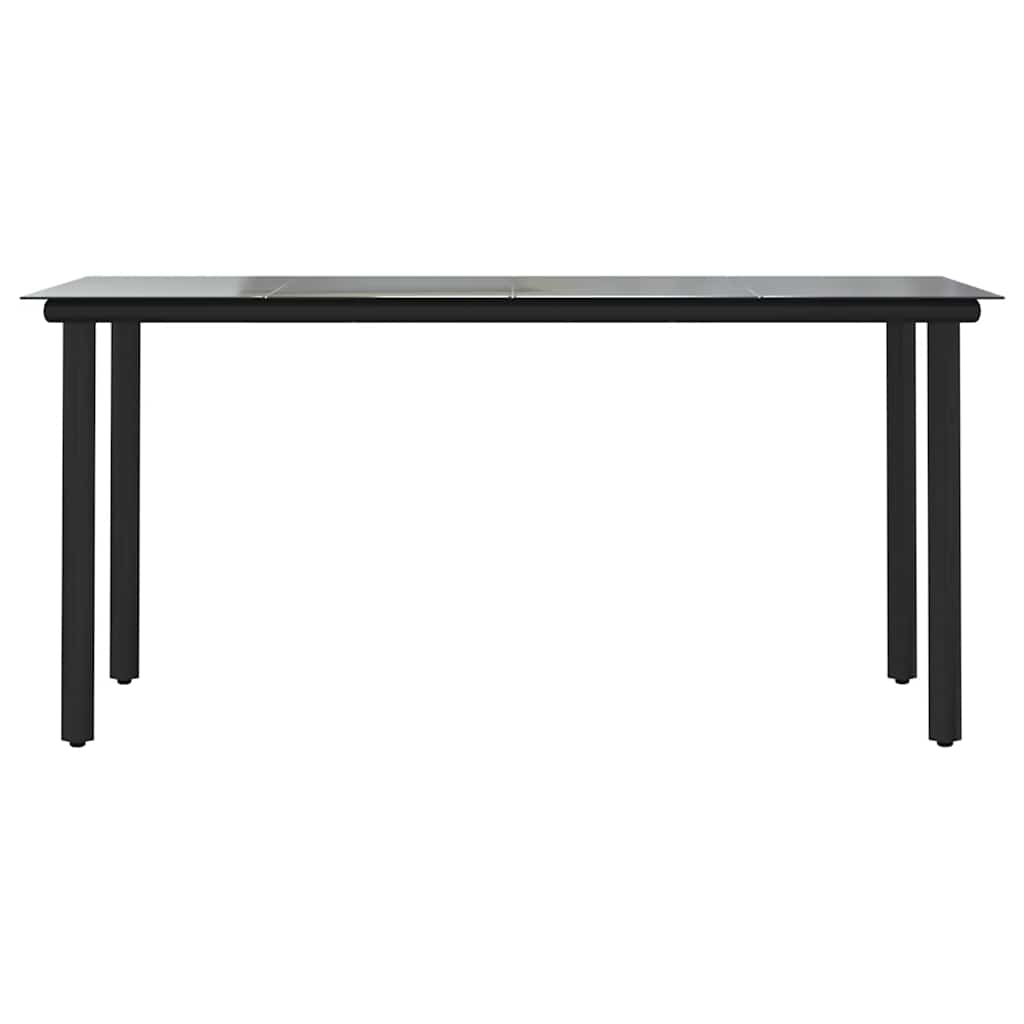 7 dele spisebordssæt til haven m. hynder polyrattan glas sort