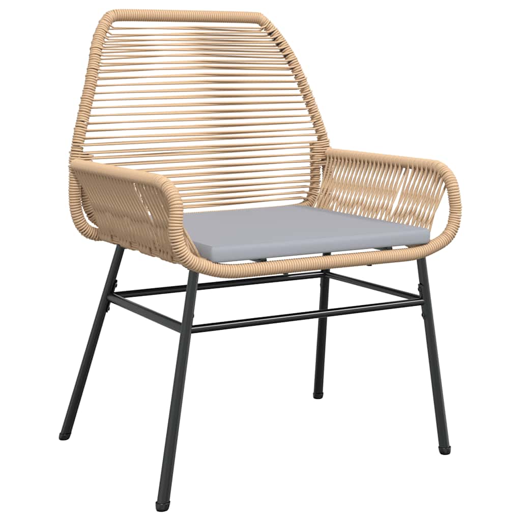 5 dele spisebordssæt til haven m. hynder polyrattan glas brun