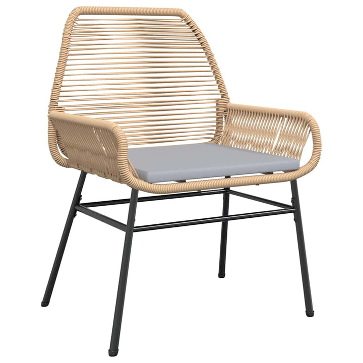 5 dele spisebordssæt til haven m. hynder polyrattan glas brun
