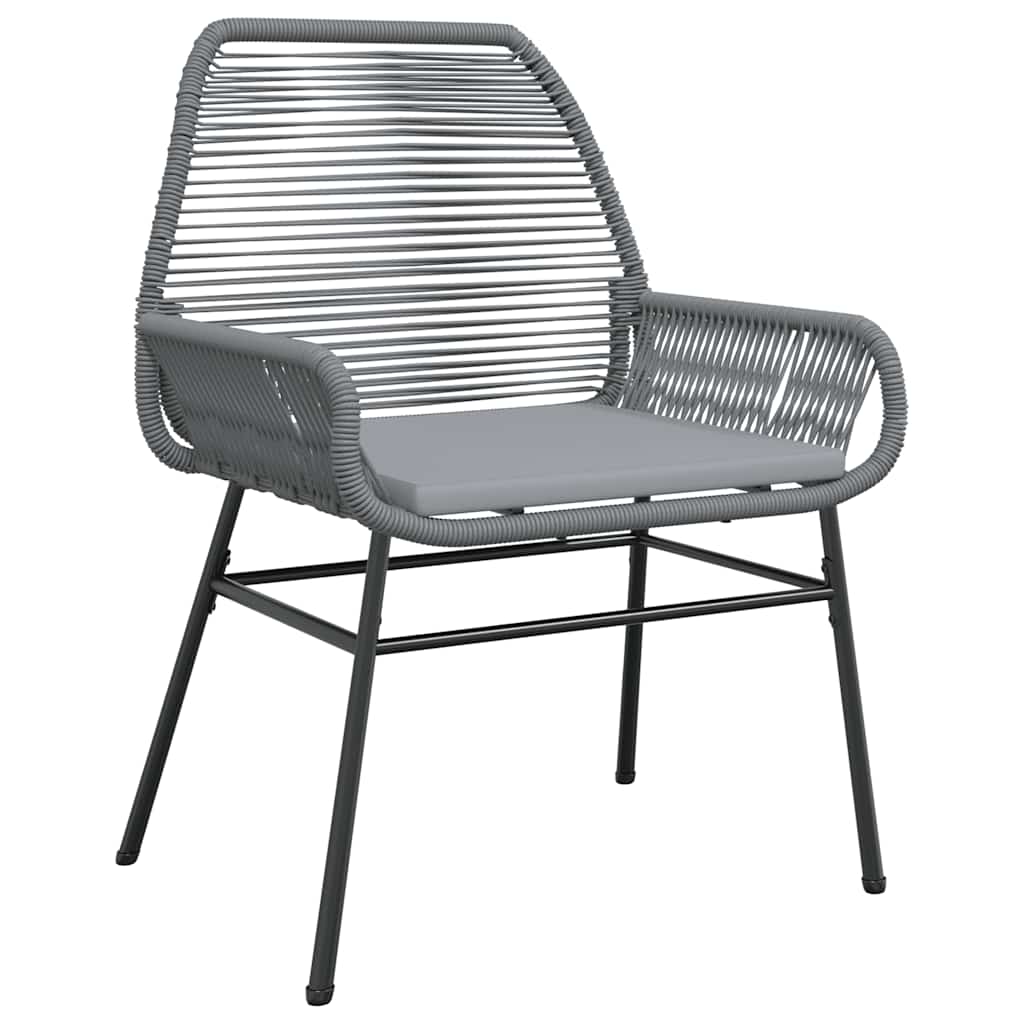 5 dele spisebordssæt til haven med hynder polyrattan glas grå