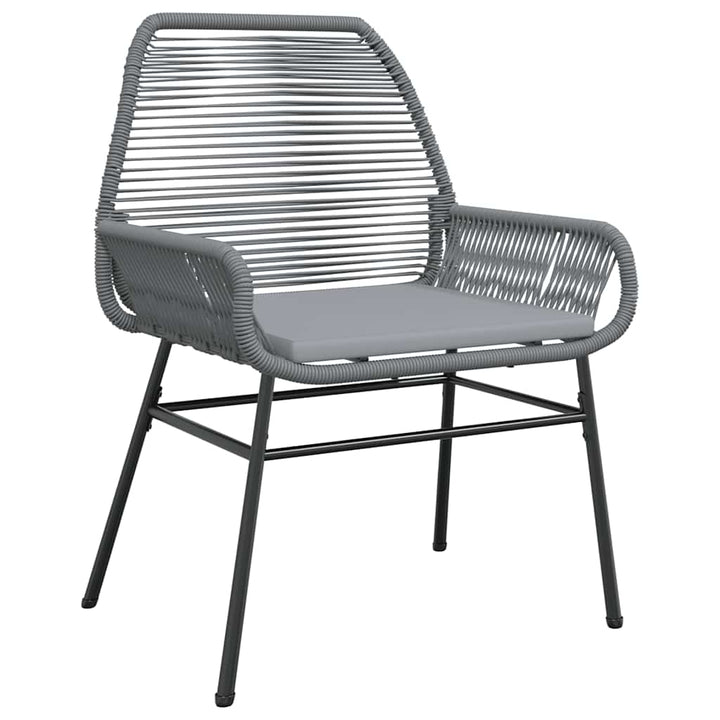 5 dele spisebordssæt til haven med hynder polyrattan glas grå
