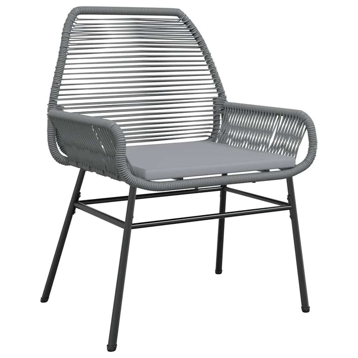 5 dele spisebordssæt til haven med hynder polyrattan glas grå
