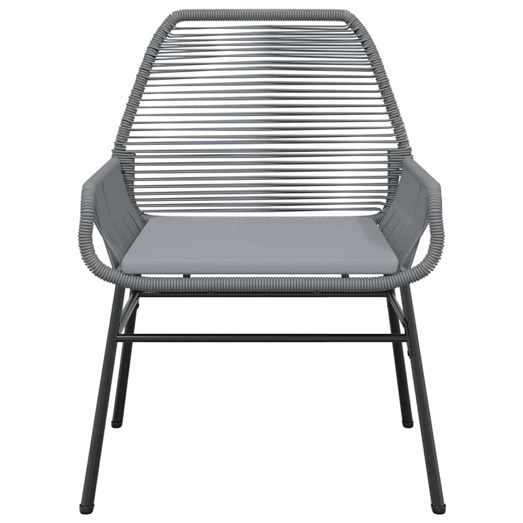 5 dele spisebordssæt til haven med hynder polyrattan glas grå
