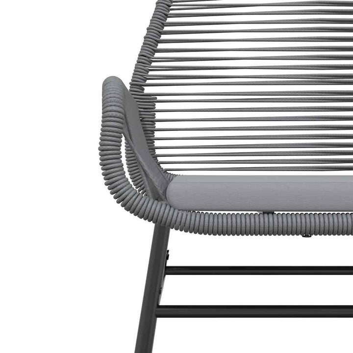 5 dele spisebordssæt til haven med hynder polyrattan glas grå
