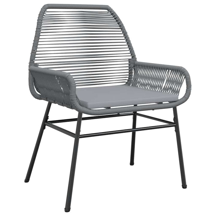 7 dele spisebordssæt til haven med hynder polyrattan glas grå