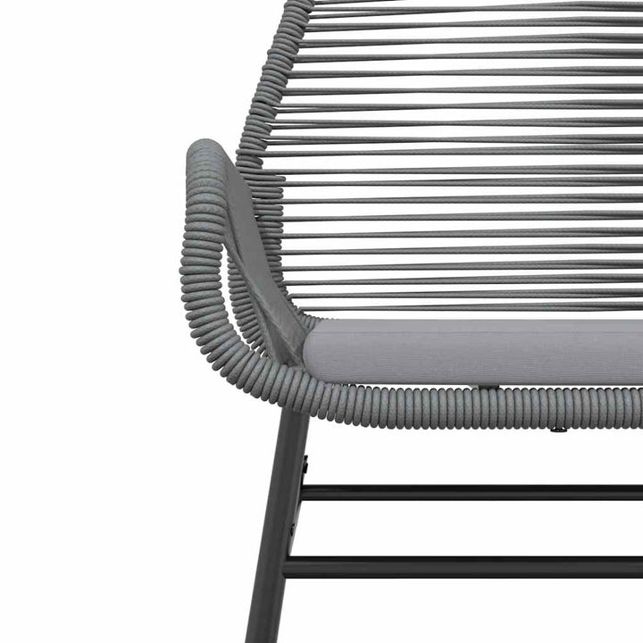 7 dele spisebordssæt til haven med hynder polyrattan glas grå