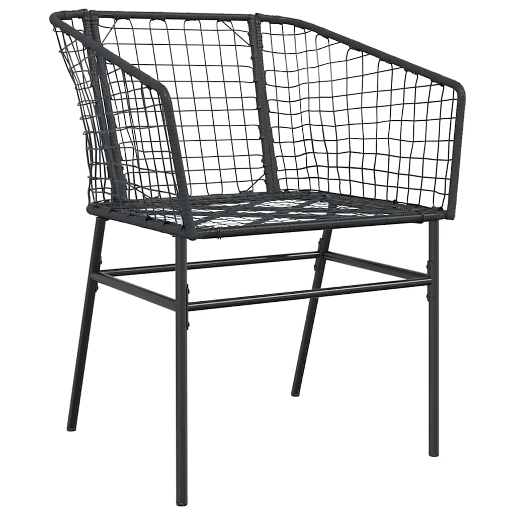 3 dele spisebordssæt til haven polyrattan glas sort