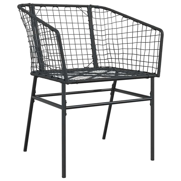 3 dele spisebordssæt til haven polyrattan glas sort