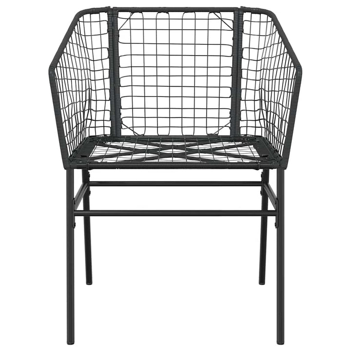 3 dele spisebordssæt til haven polyrattan glas sort