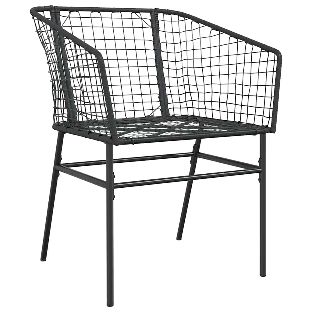 5 dele spisebordssæt til haven polyrattan glas sort