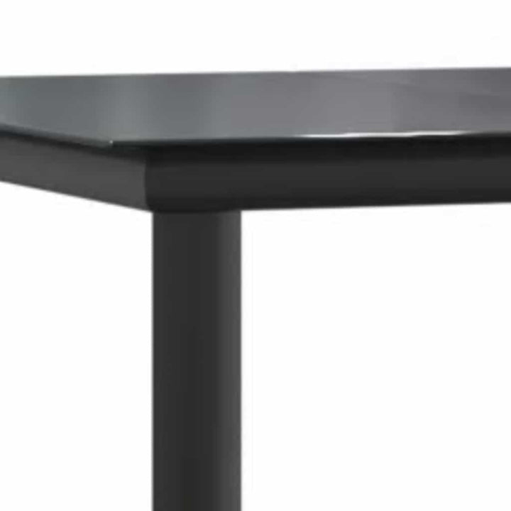 7 dele spisebordssæt til haven polyrattan glas sort