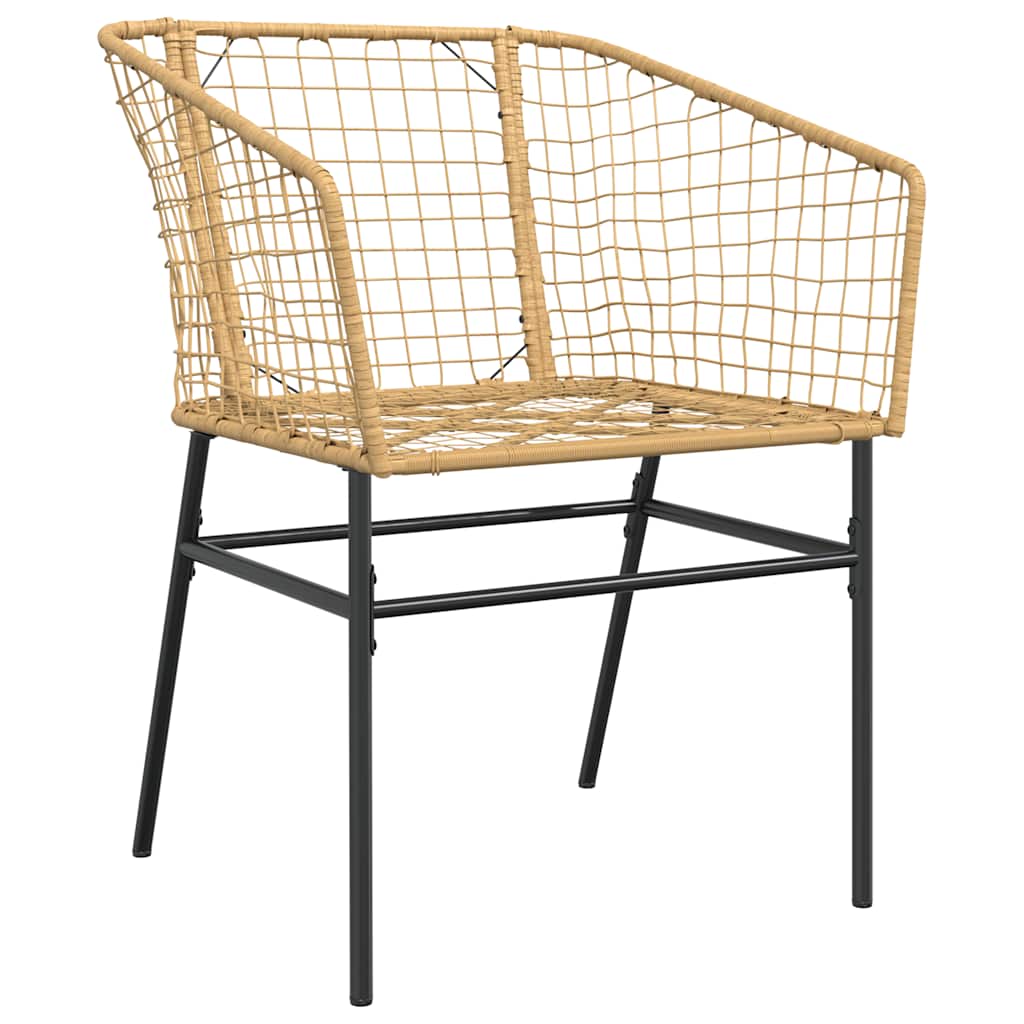 3 dele spisebordssæt til haven polyrattan glas brun