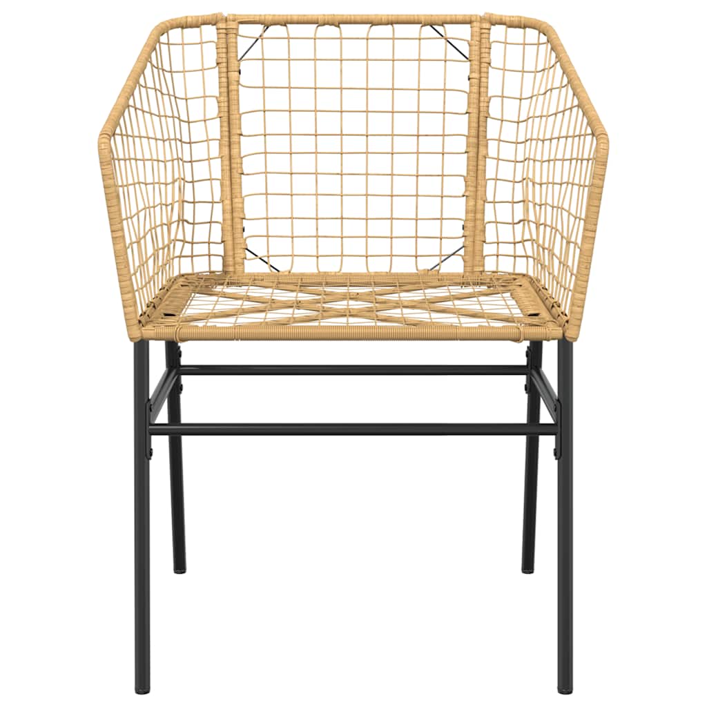 3 dele spisebordssæt til haven polyrattan glas brun