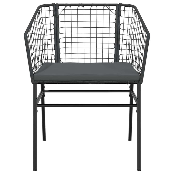 3 dele spisebordssæt til haven m. hynder polyrattan glas sort