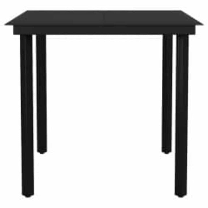 3 dele spisebordssæt til haven m. hynder polyrattan glas sort