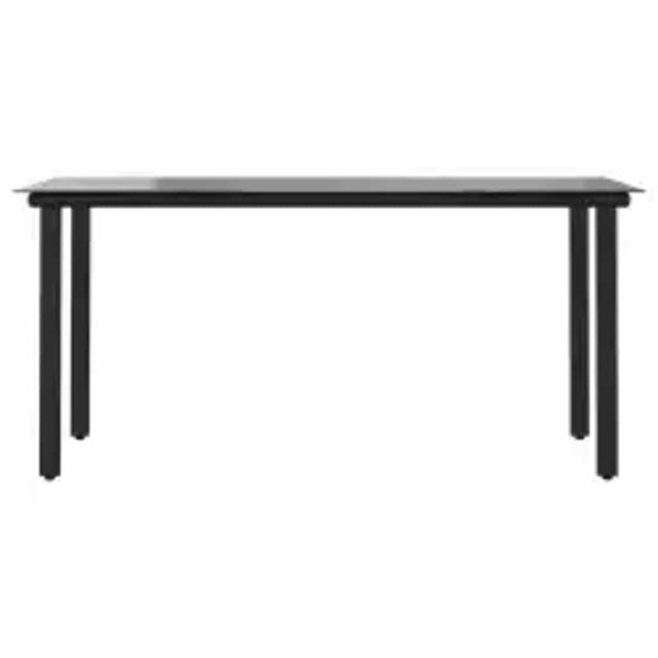 5 dele spisebordssæt til haven m. hynder polyrattan glas sort