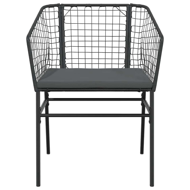 5 dele spisebordssæt til haven m. hynder polyrattan glas sort