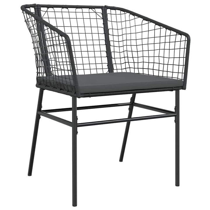 7 dele spisebordssæt til haven m. hynder polyrattan glas sort