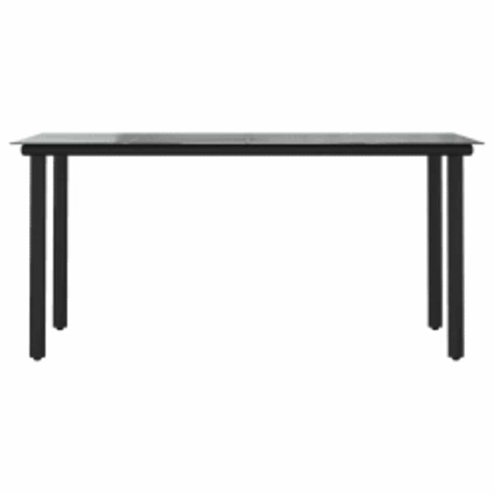 7 dele spisebordssæt til haven m. hynder polyrattan glas sort