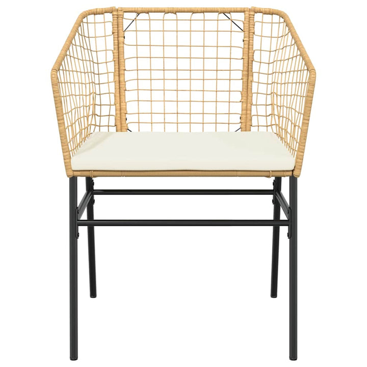 5 dele spisebordssæt til haven m. hynder polyrattan glas brun