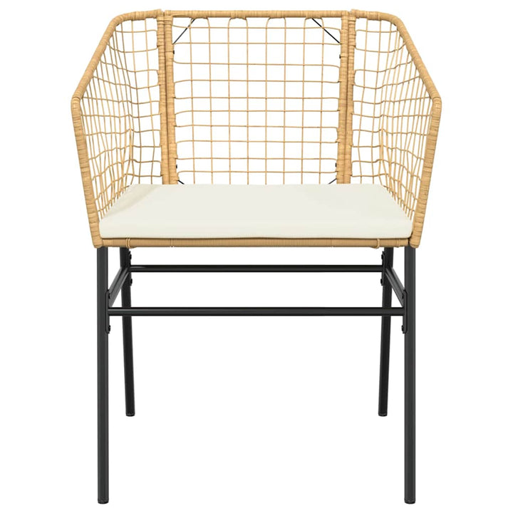 5 dele spisebordssæt til haven m. hynder polyrattan glas brun