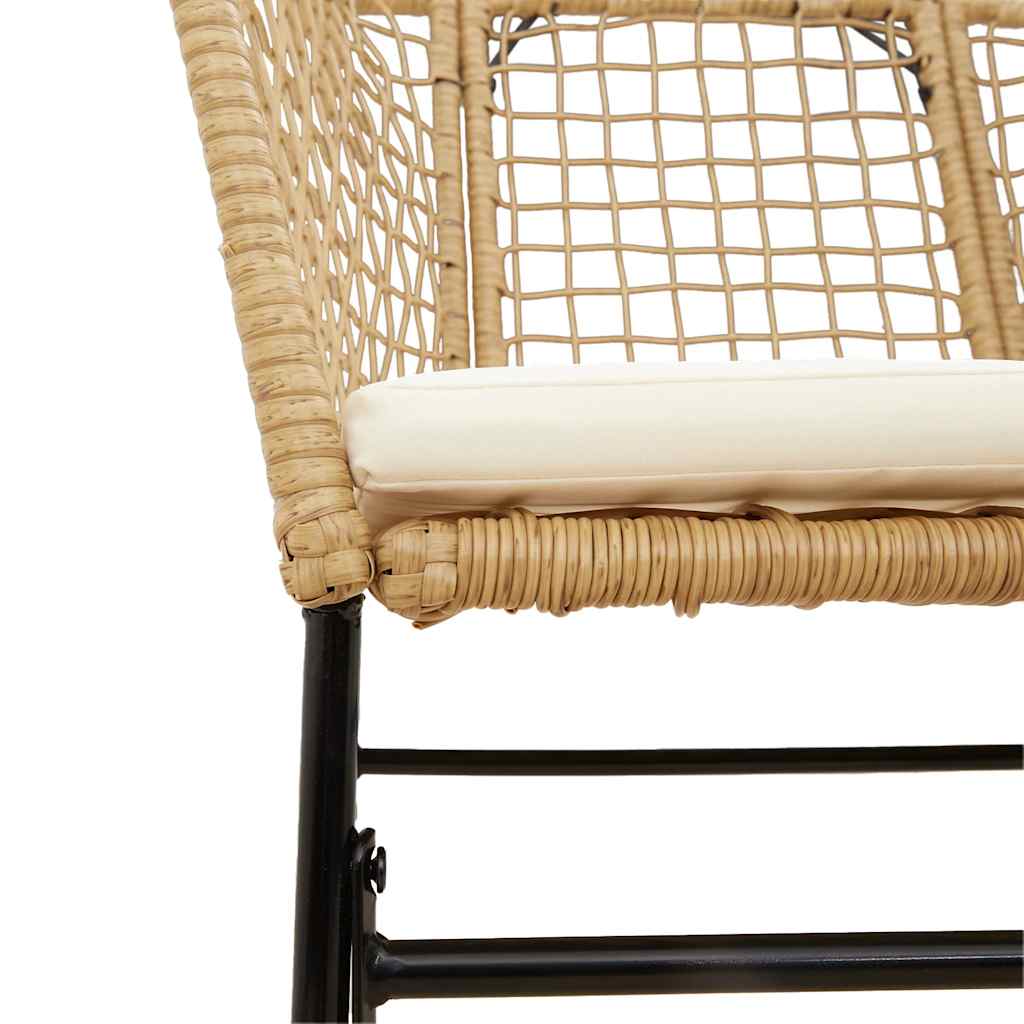 5 dele spisebordssæt til haven m. hynder polyrattan glas brun