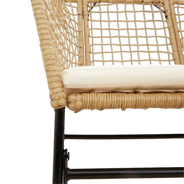 5 dele spisebordssæt til haven m. hynder polyrattan glas brun