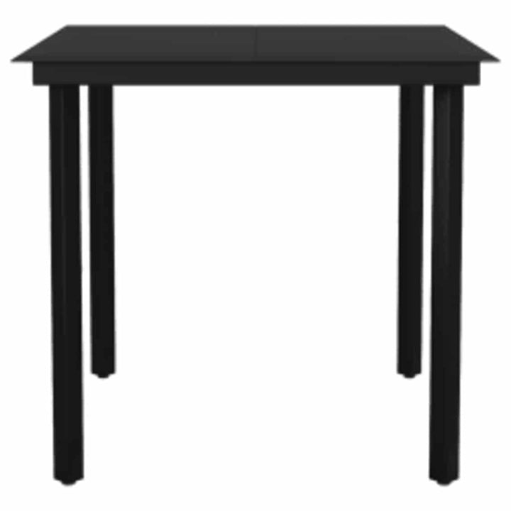 5 dele spisebordssæt til haven m. hynder polyrattan glas sort