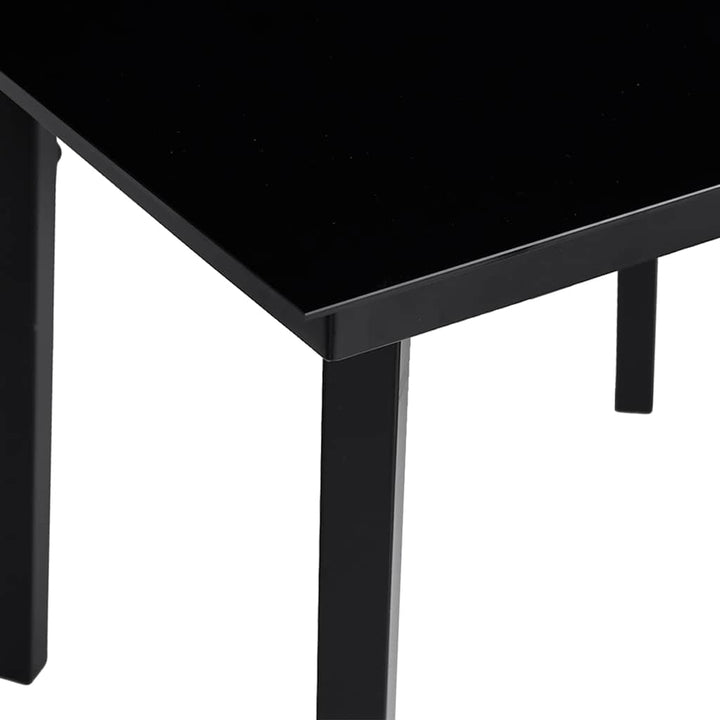 5 dele spisebordssæt til haven m. hynder polyrattan glas sort