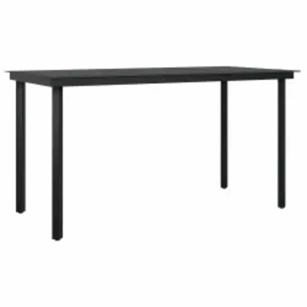 5 dele spisebordssæt til haven m. hynder polyrattan glas sort