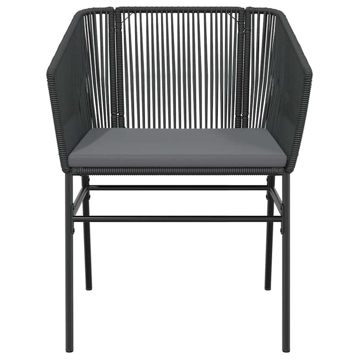 5 dele spisebordssæt til haven m. hynder polyrattan glas sort