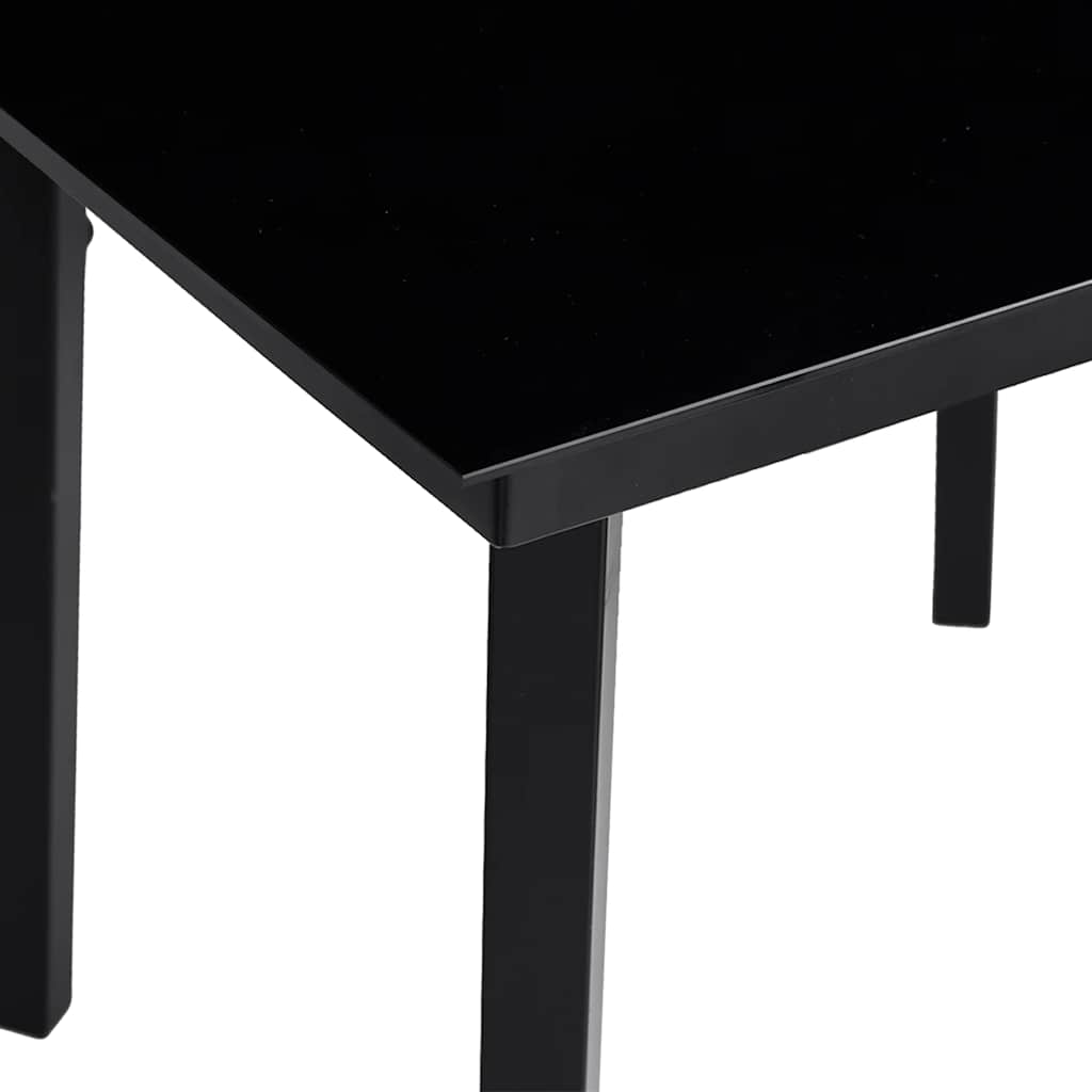 5 dele spisebordssæt til haven m. hynder polyrattan glas sort