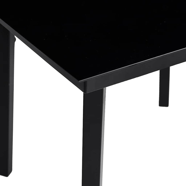 5 dele spisebordssæt til haven m. hynder polyrattan glas sort