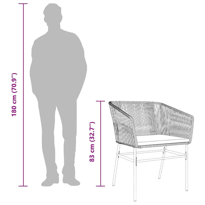 5 dele spisebordssæt til haven m. hynder polyrattan glas sort