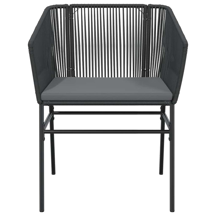 5 dele spisebordssæt til haven m. hynder polyrattan glas sort